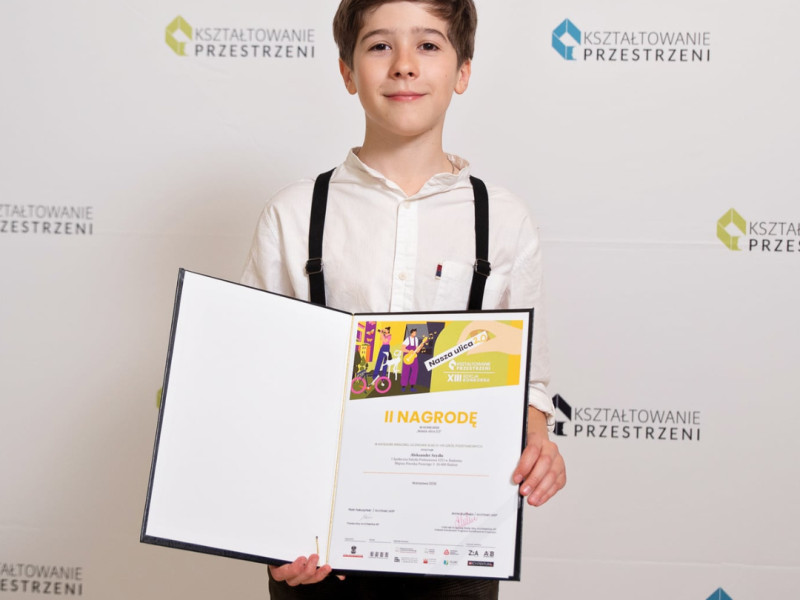 Aleksander z 6b zdobył II miejsce w Ogólnopolskim Konkursie „Kształtowanie Przestrzeni 2026”